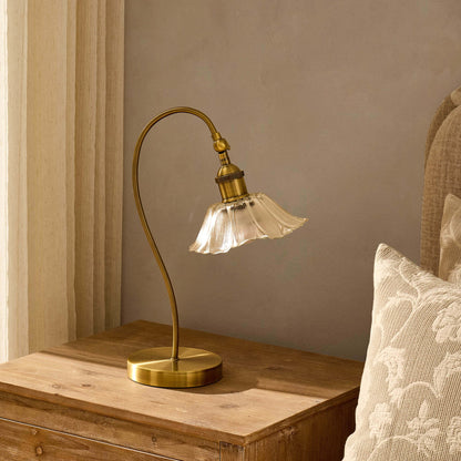 Petal Glass Brass Table Lamp - Brass - DUSK