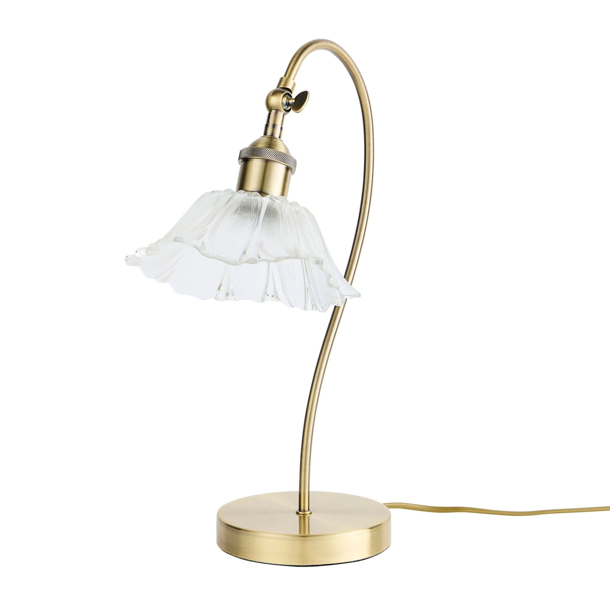 Petal Glass Brass Table Lamp - Brass - DUSK