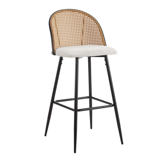 Phoebe Set of 2 Barstools - Boucle Ivory/Black - DUSK