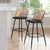 Phoebe Set of 2 Barstools - Charcoal/Black - DUSK