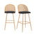 Phoebe Set of 2 Barstools - Charcoal/Natural - DUSK