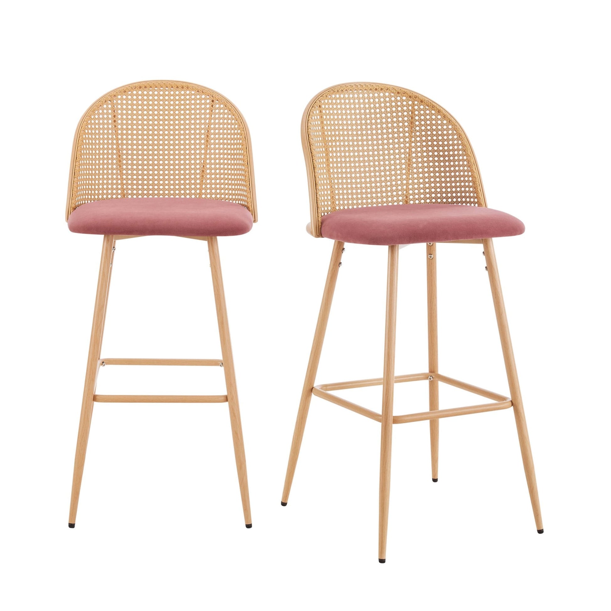 Phoebe Set of 2 Barstools - Pink/Natural - DUSK