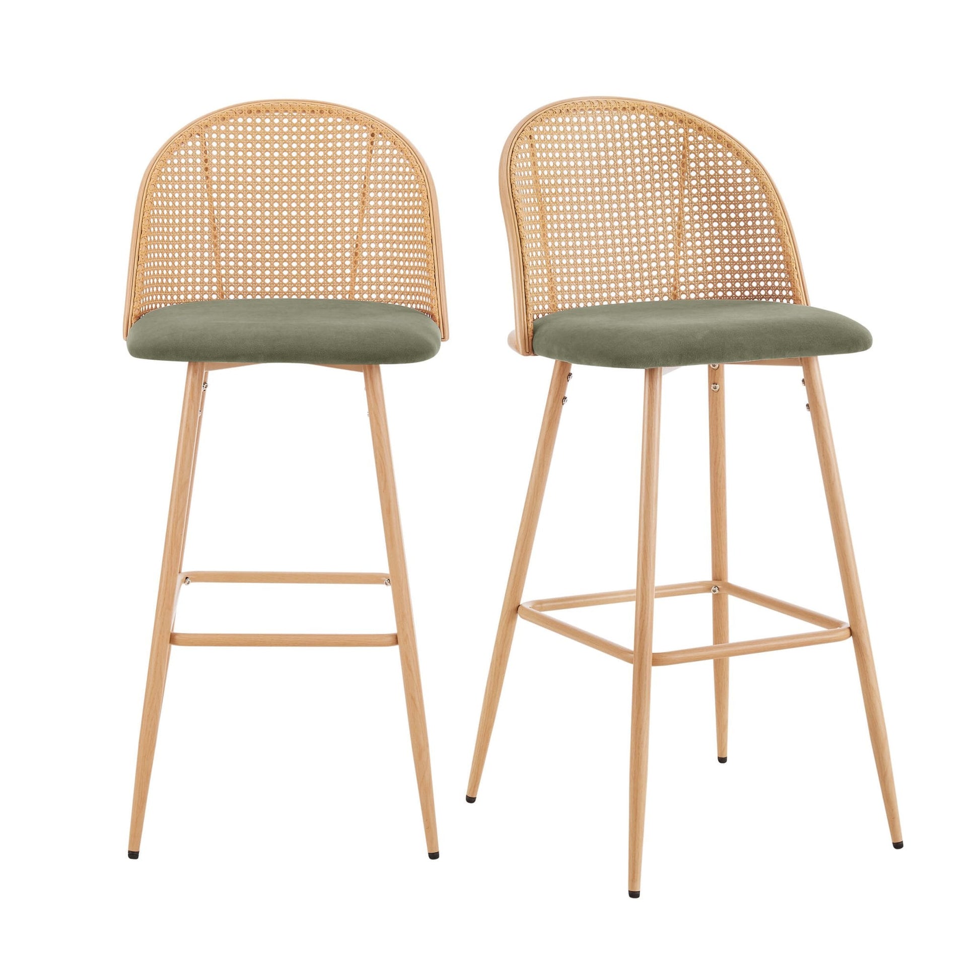 Phoebe Set of 2 Barstools - Sage/Natural - DUSK