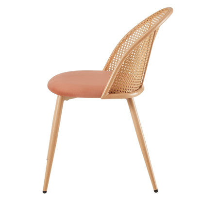 Phoebe Set Of 2 Dining Chairs - Apricot/Natural - DUSK