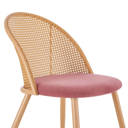 Phoebe Set Of 2 Dining Chairs - Pink/Natural - DUSK