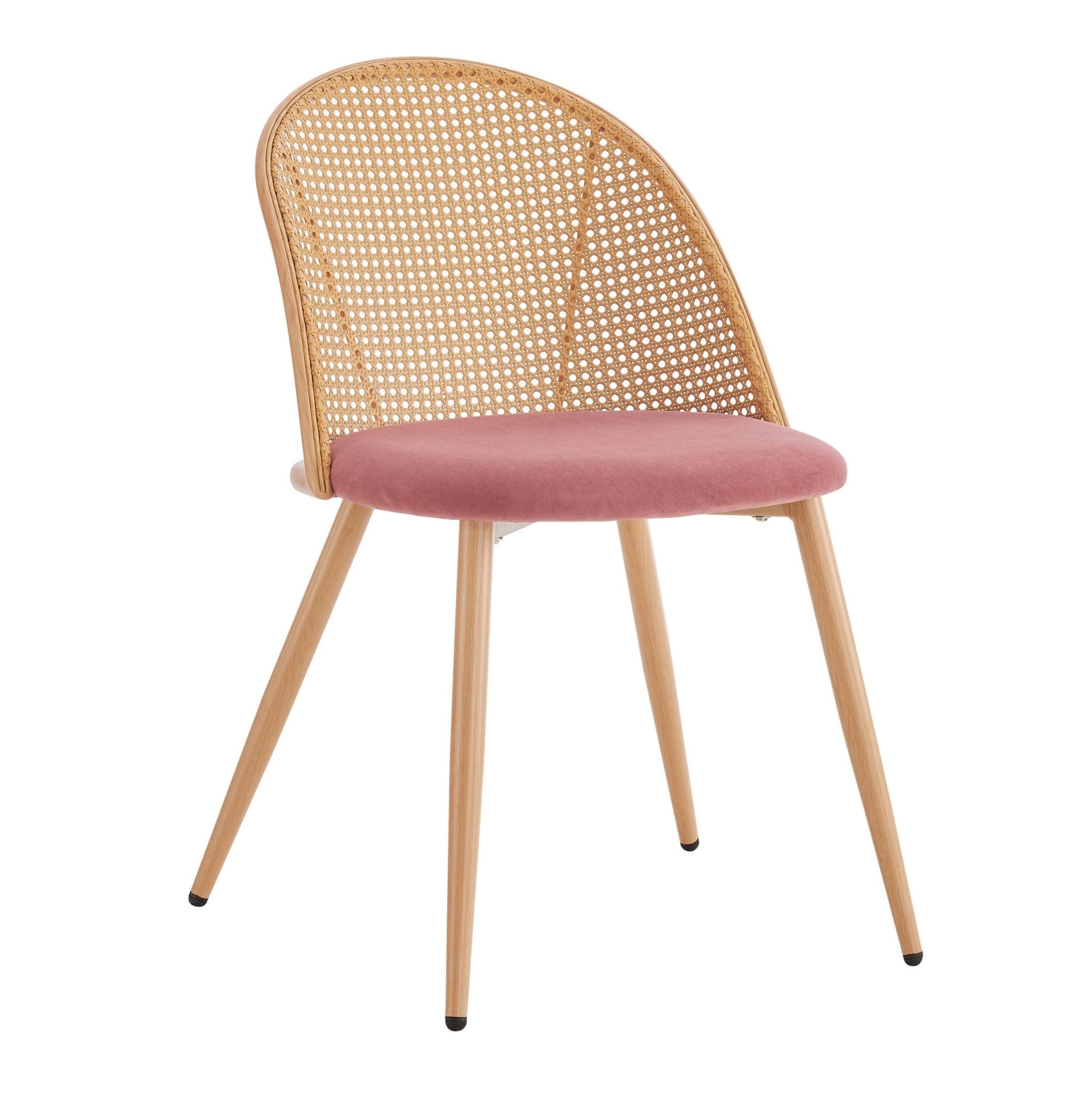 Phoebe Set Of 2 Dining Chairs - Pink/Natural - DUSK