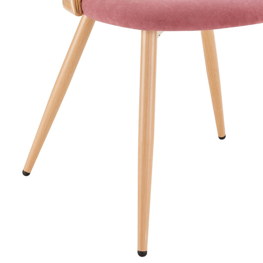 Phoebe Set Of 2 Dining Chairs - Pink/Natural - DUSK