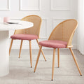 Phoebe Set Of 2 Dining Chairs - Pink/Natural - DUSK