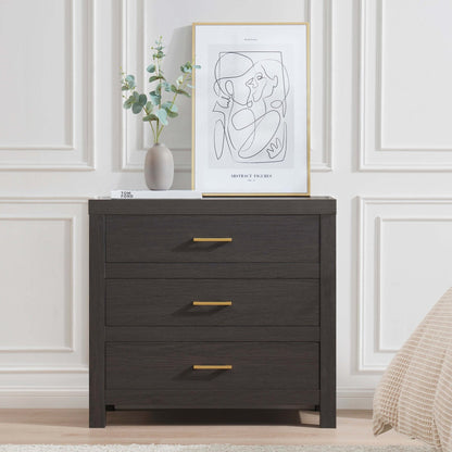 Piper 3 Drawer Chest - Dark Wood - DUSK