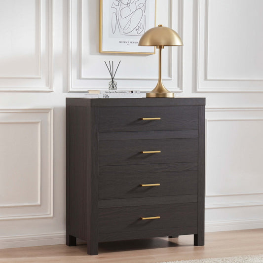 Piper 4 Drawer Chest - Dark Wood - DUSK