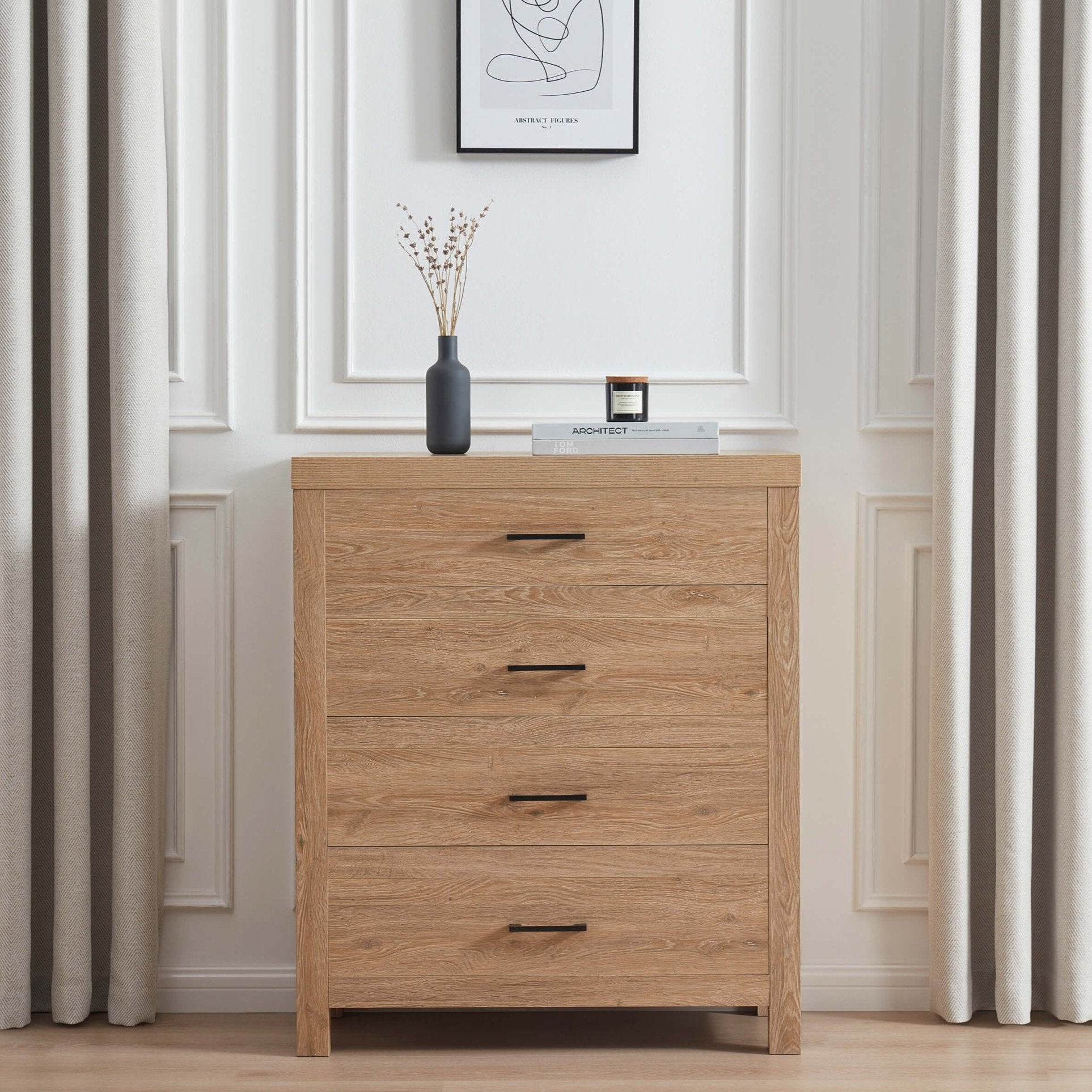 Piper 4 Drawer Chest - Light Wood - DUSK