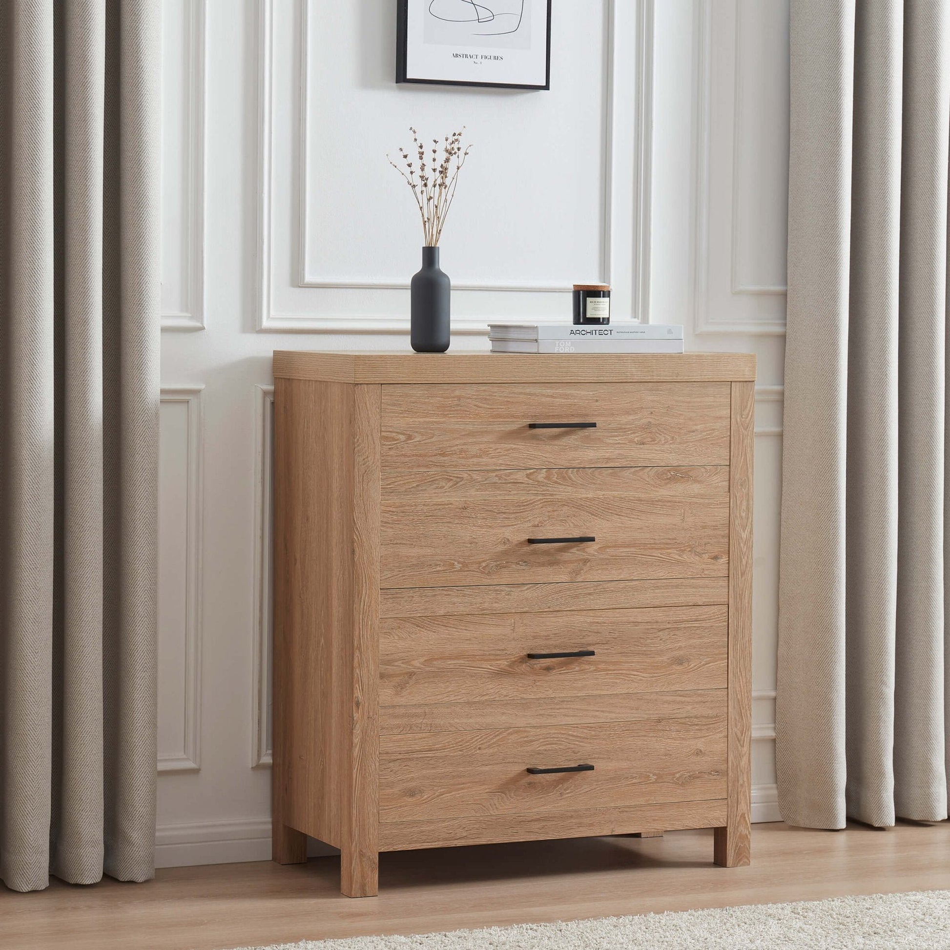 Piper 4 Drawer Chest - Light Wood - DUSK