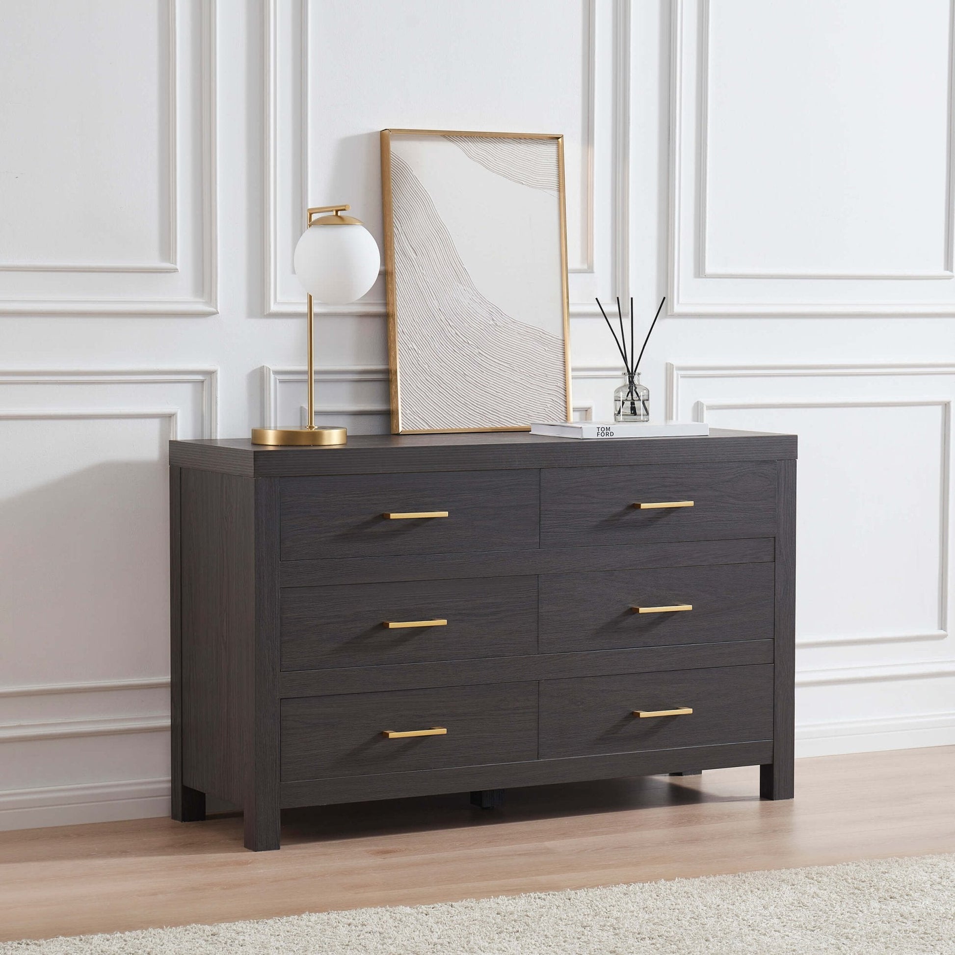 Piper 6 Drawer Chest - Dark Wood - DUSK