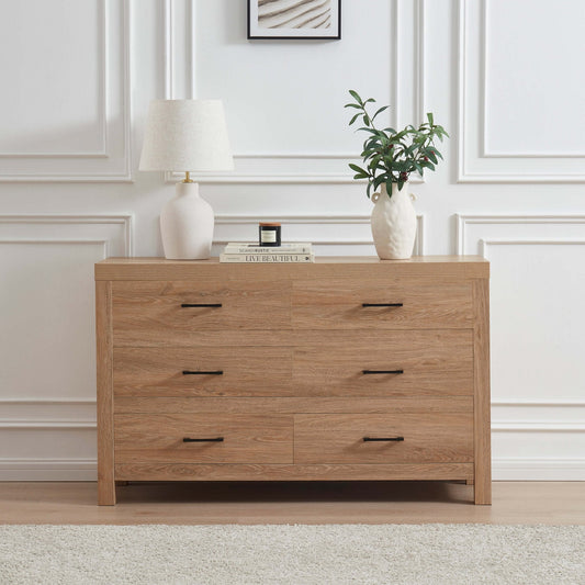 Piper 6 Drawer Chest - Light Wood - DUSK