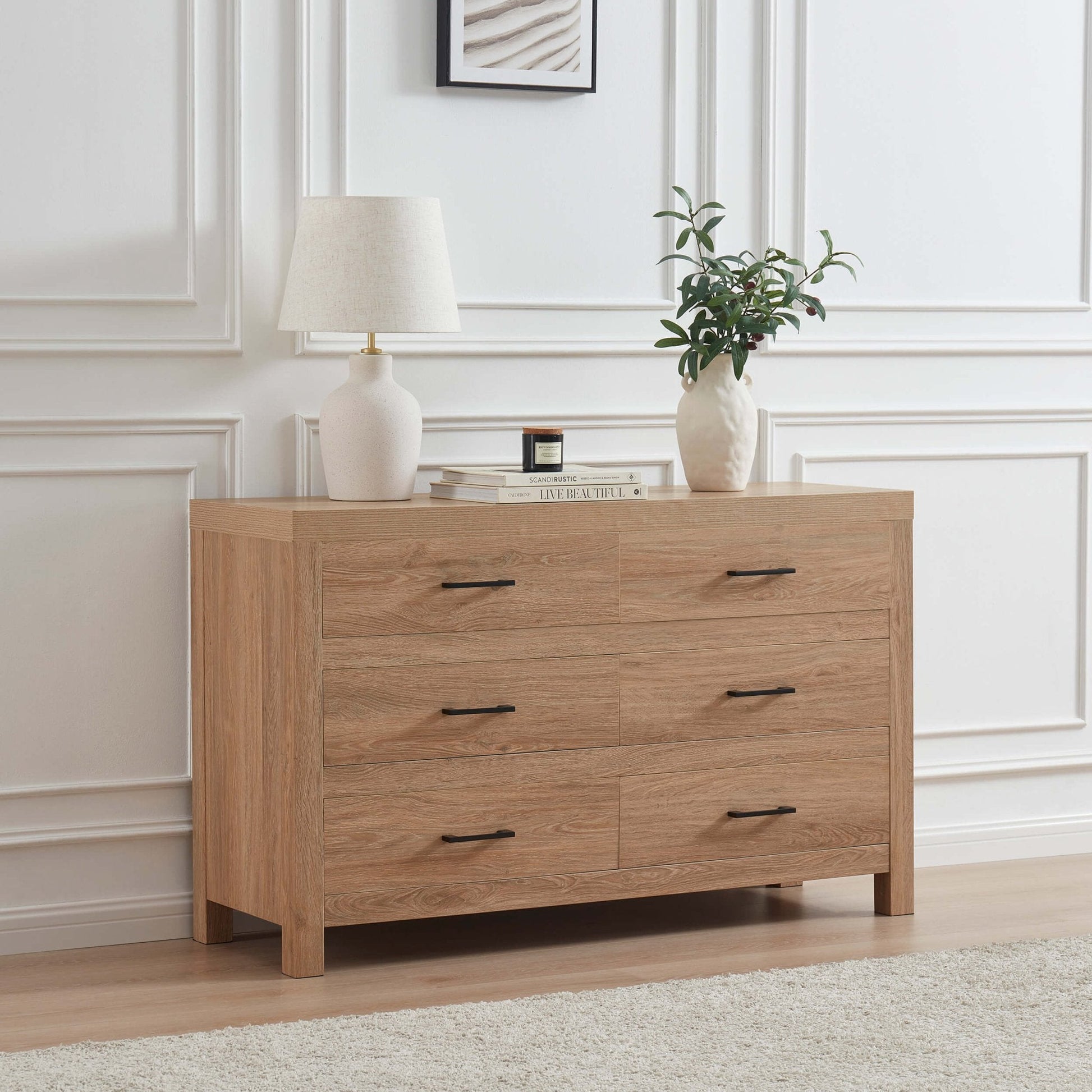 Piper 6 Drawer Chest - Light Wood - DUSK