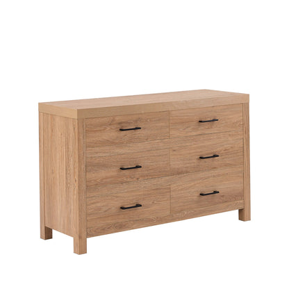 Piper 6 Drawer Chest - Light Wood - DUSK