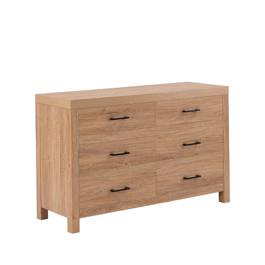 Piper 6 Drawer Chest - Light Wood - DUSK