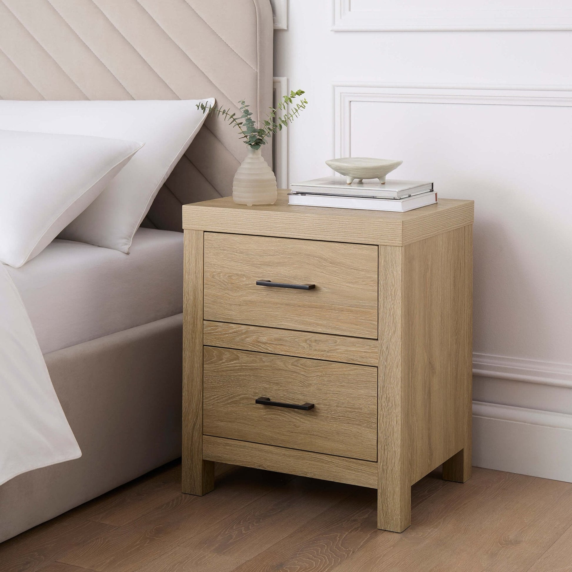 Piper Bedside Table - Light Wood - DUSK