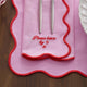 Please leave by 9 Scallop Edge Set of 4 Napkins - Pink/Red - DUSK