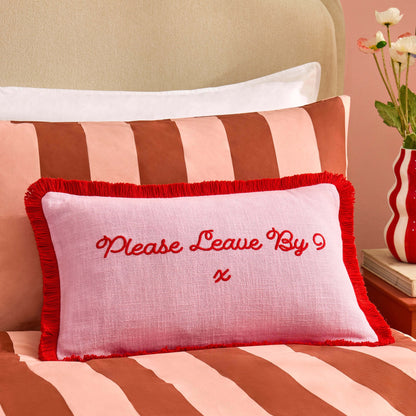 Please Leave By 9 Tufted Cushion Cover - Pink/ Red - DUSK