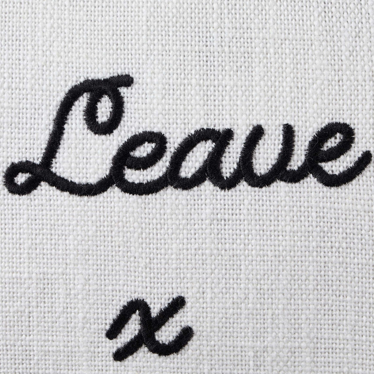 Please Leave By 9 Tufted Sofa Cushion Cover - Natural/ Black - DUSK