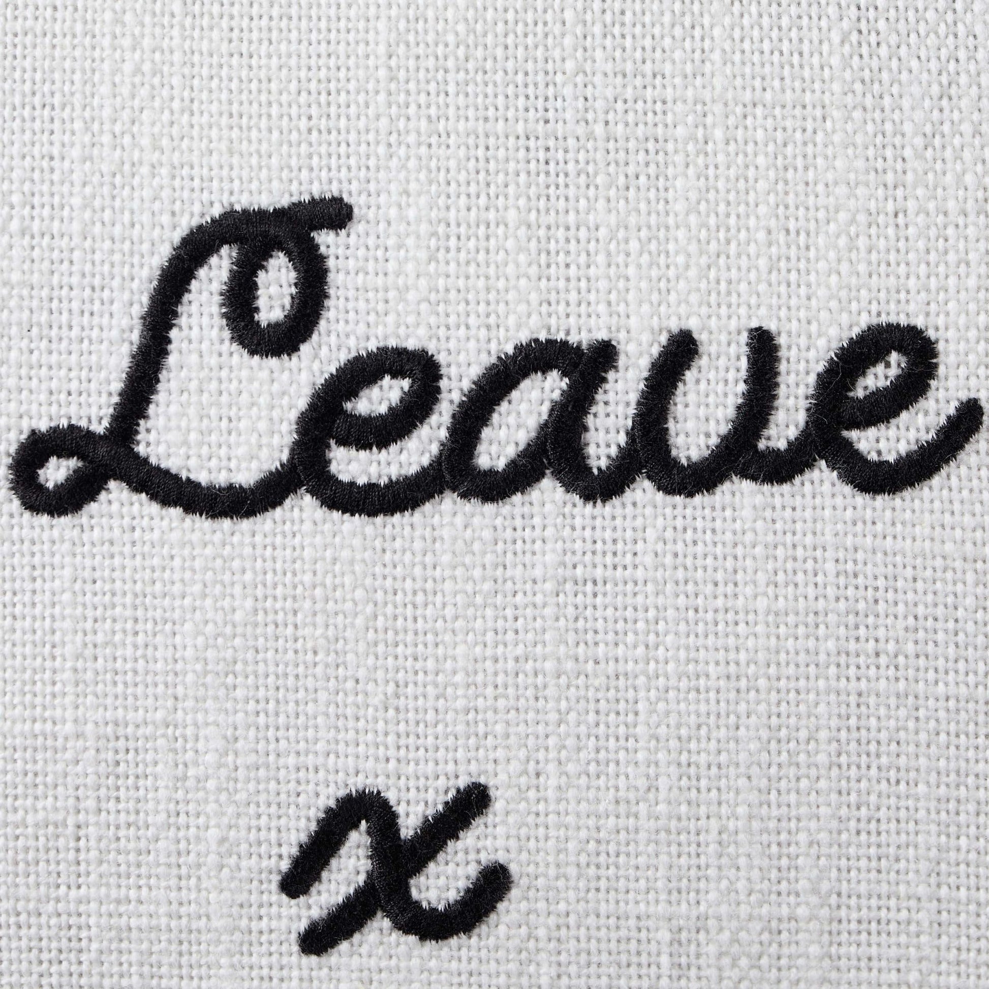 Please Leave By 9 Tufted Sofa Cushion Cover - Natural/ Black - DUSK