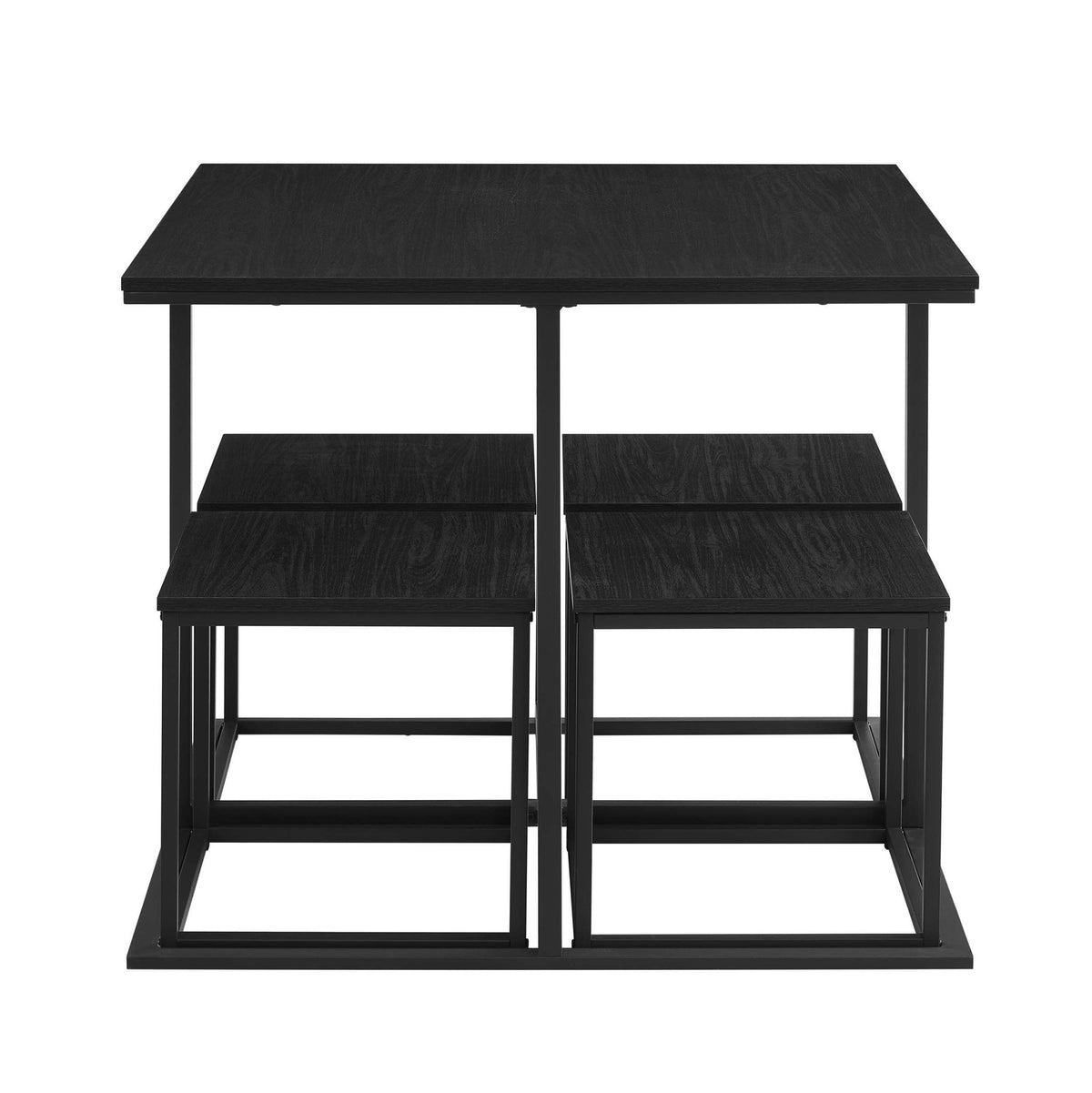 Polly Space Saving Dining Table and Chairs - Black - DUSK