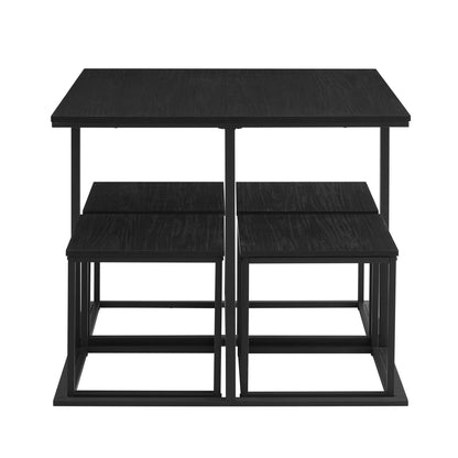 Polly Space Saving Dining Table and Chairs - Black - DUSK