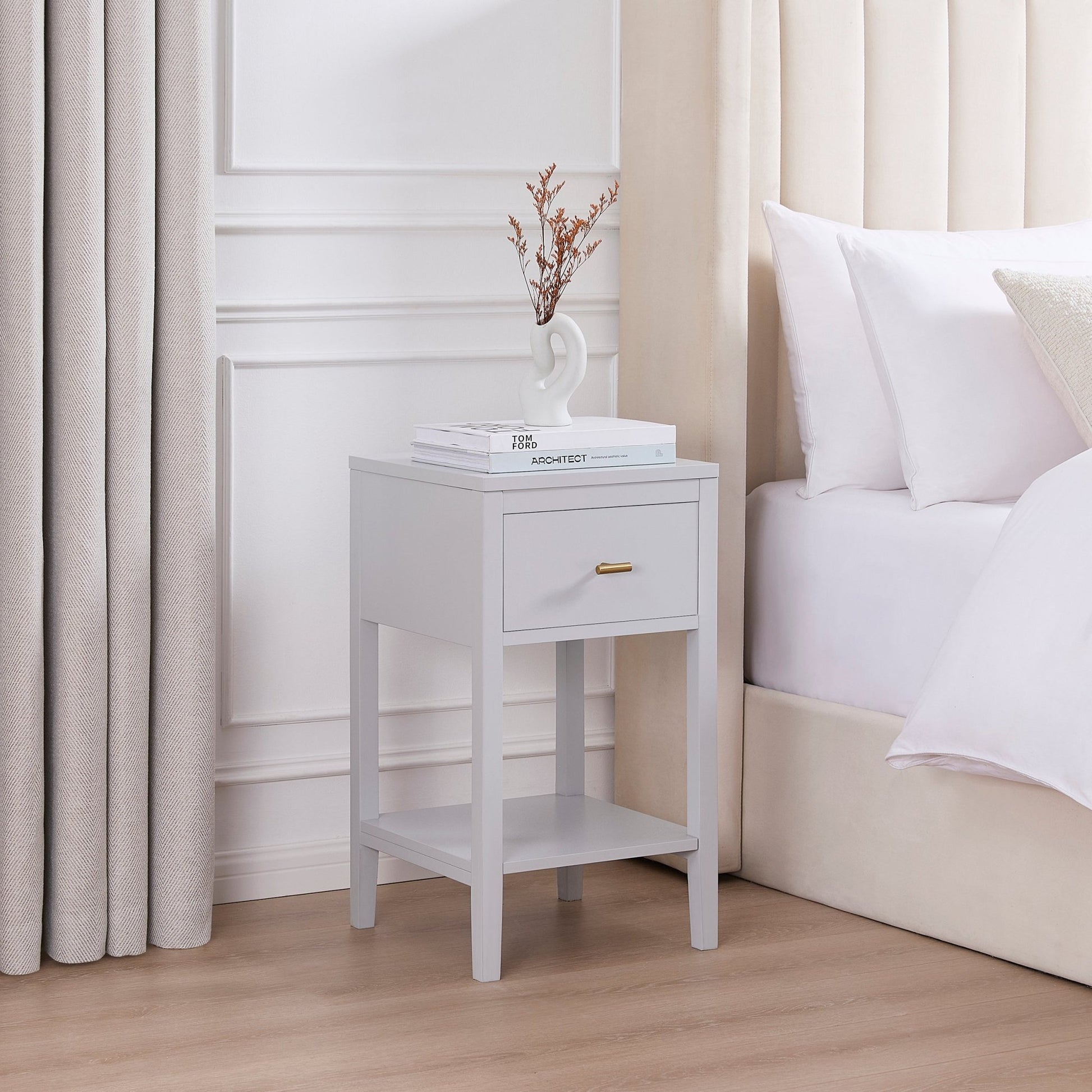 Poppy 1 Drawer Nightstand - Grey - DUSK