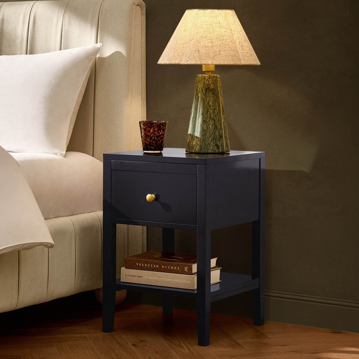 Poppy 1 Drawer Nightstand - Midnight - DUSK