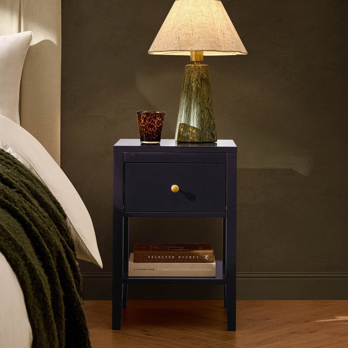 Poppy 1 Drawer Nightstand - Midnight - DUSK