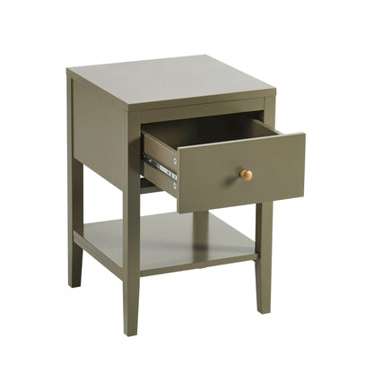 Poppy 1 Drawer Nightstand - Muted Moss Green - DUSK