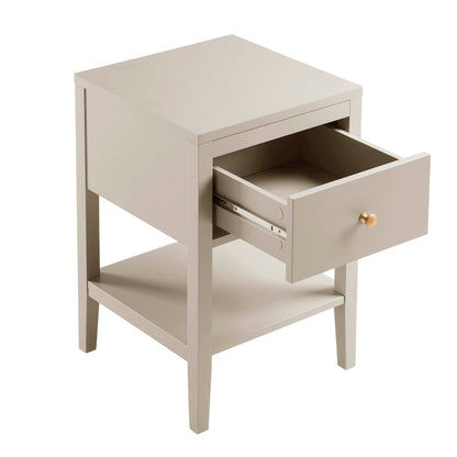 Poppy 1 Drawer Nightstand - Taupe - DUSK