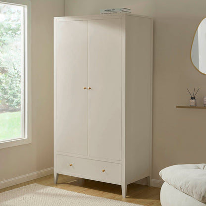 Poppy 2 Door Wardrobe with Drawer - Cream - DUSK
