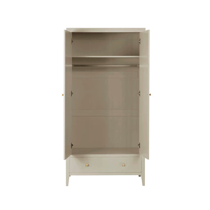 Poppy 2 Door Wardrobe with Drawer - Cream - DUSK