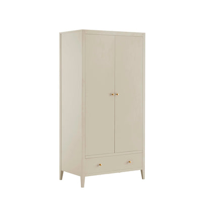 Poppy 2 Door Wardrobe with Drawer - Cream - DUSK