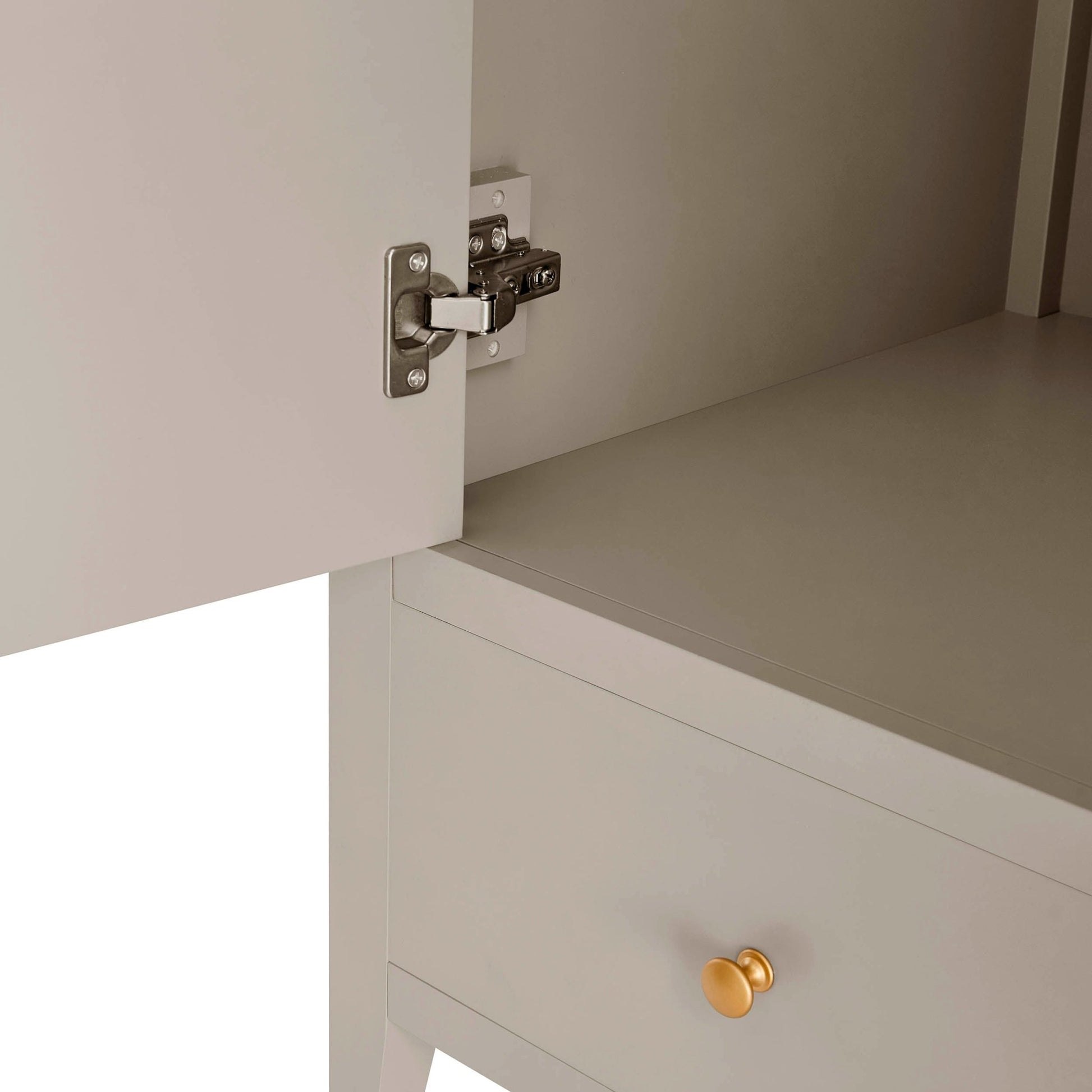 Poppy 2 Door Wardrobe with Drawer - Taupe - DUSK