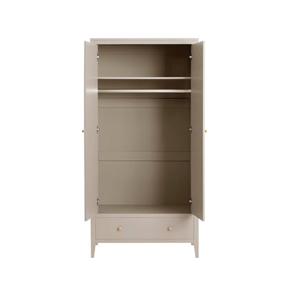 Poppy 2 Door Wardrobe with Drawer - Taupe - DUSK