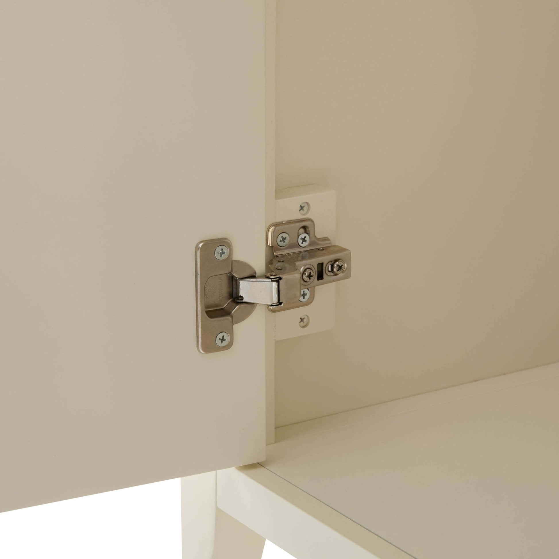 Poppy 2 Door Wardrobe with Open Shelves - Cream - DUSK
