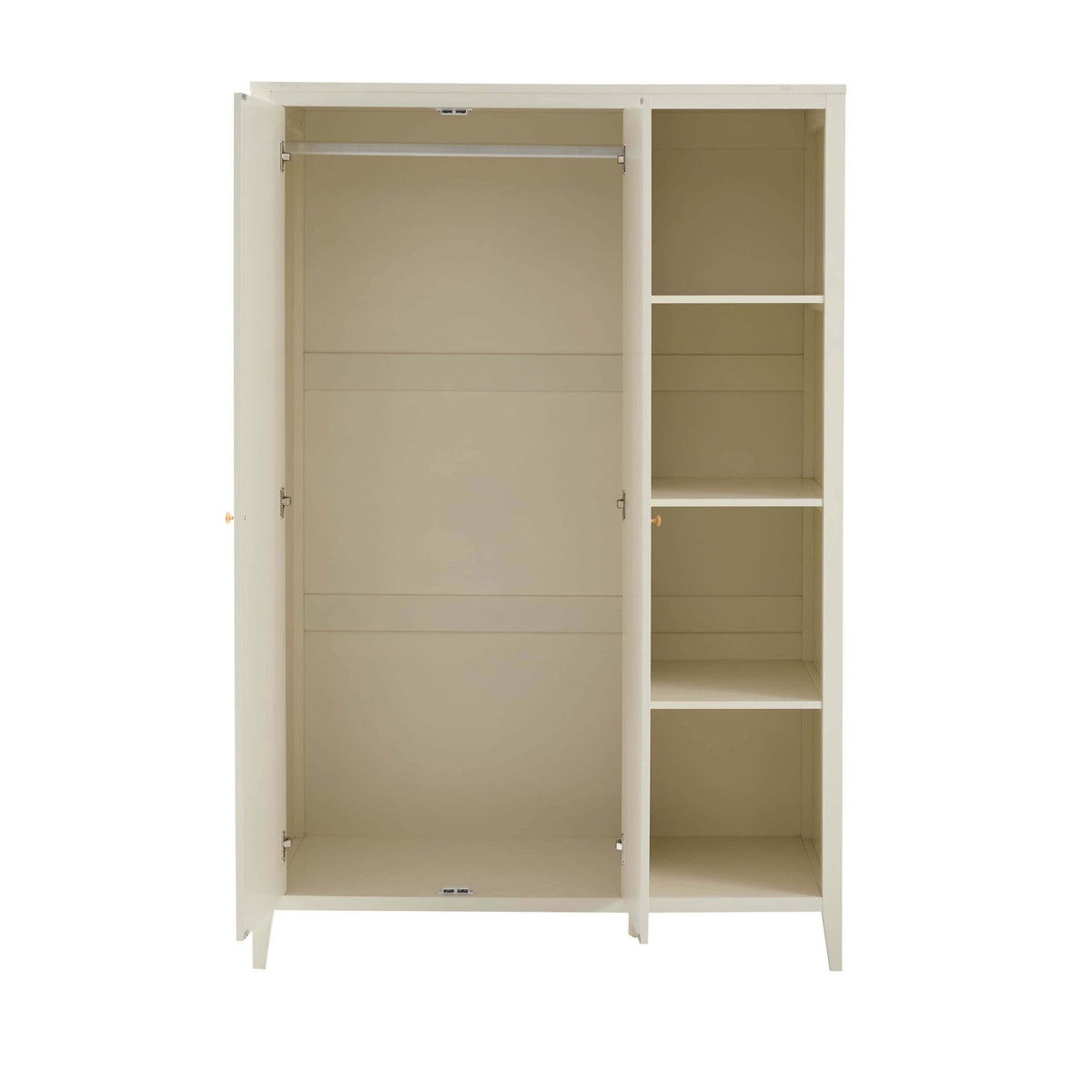 Poppy 2 Door Wardrobe with Open Shelves - Cream - DUSK