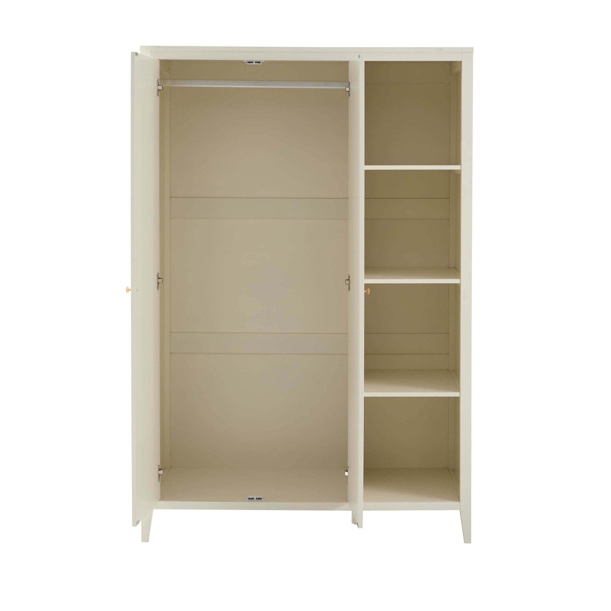 Poppy 2 Door Wardrobe with Open Shelves - Cream - DUSK