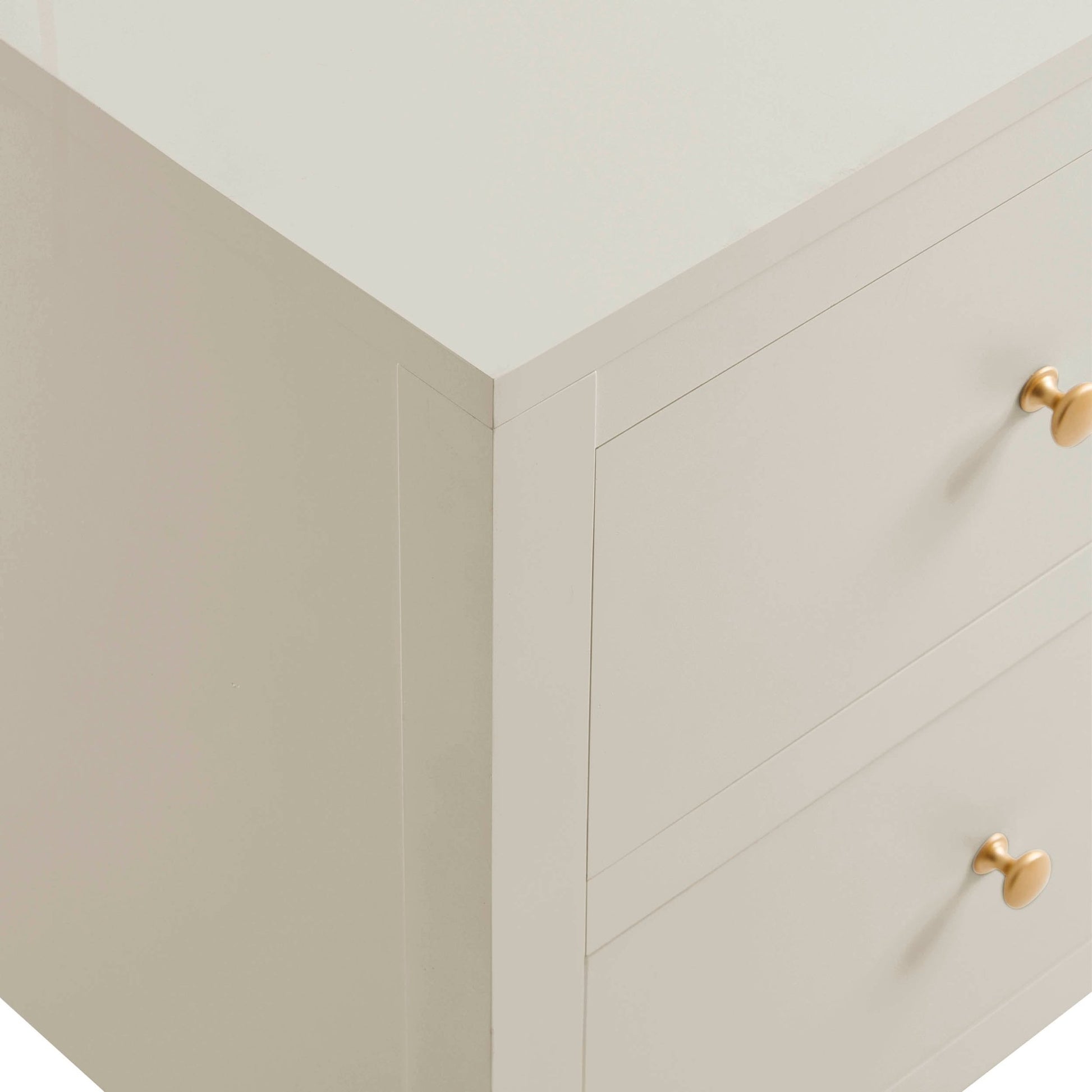 Poppy 2 Drawer Bedside Table - Cream - DUSK