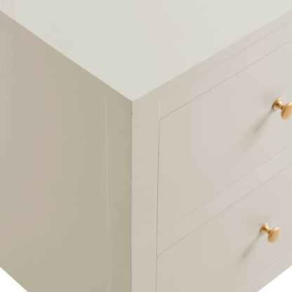 Poppy 2 Drawer Bedside Table - Cream - DUSK