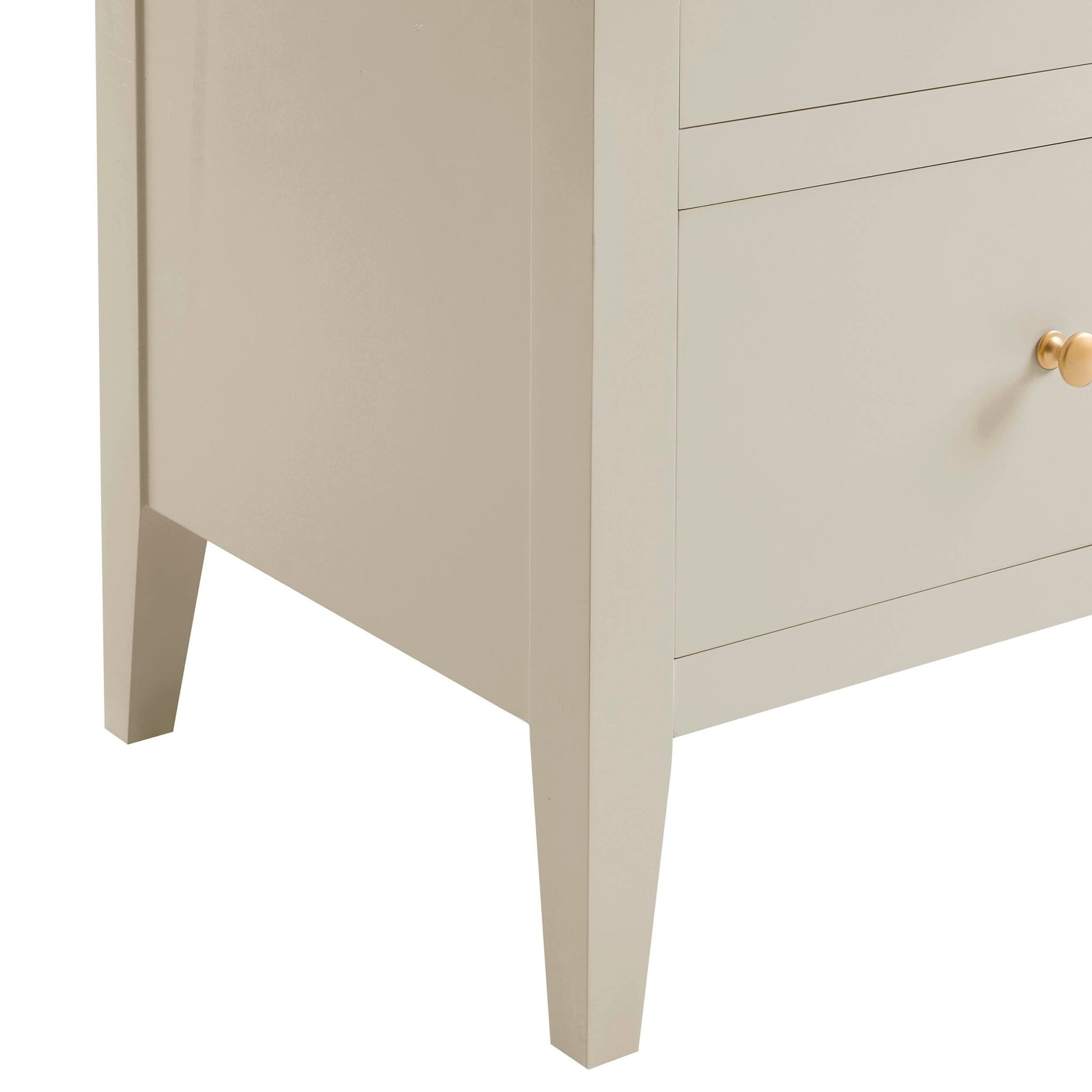Poppy 2 Drawer Bedside Table - Cream - DUSK