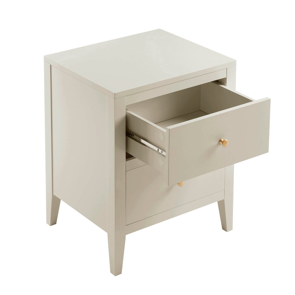 Poppy 2 Drawer Bedside Table - Cream - DUSK