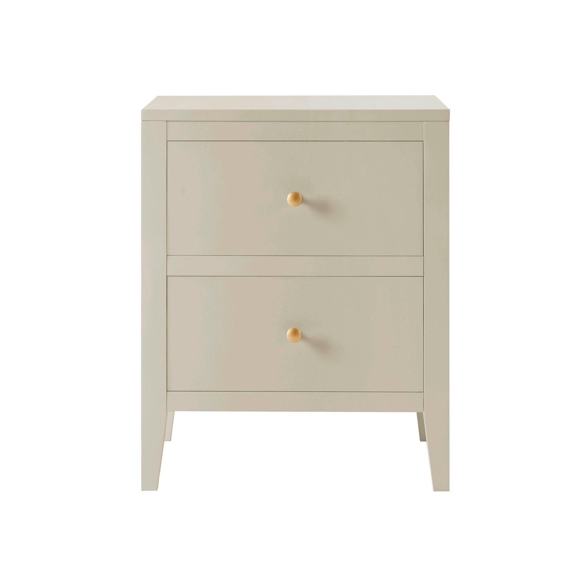 Poppy 2 Drawer Bedside Table - Cream - DUSK