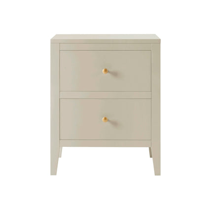 Poppy 2 Drawer Bedside Table - Cream - DUSK