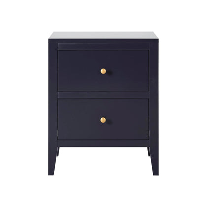 Poppy 2 Drawer Bedside Table - Midnight - DUSK