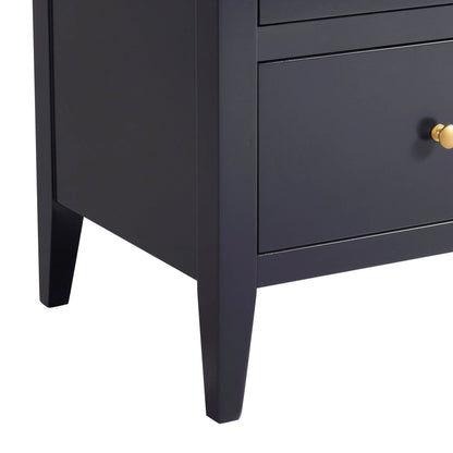 Poppy 2 Drawer Bedside Table - Midnight - DUSK