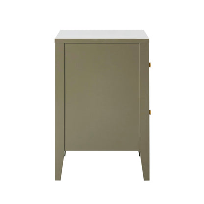 Poppy 2 Drawer Bedside Table - Muted Moss - DUSK